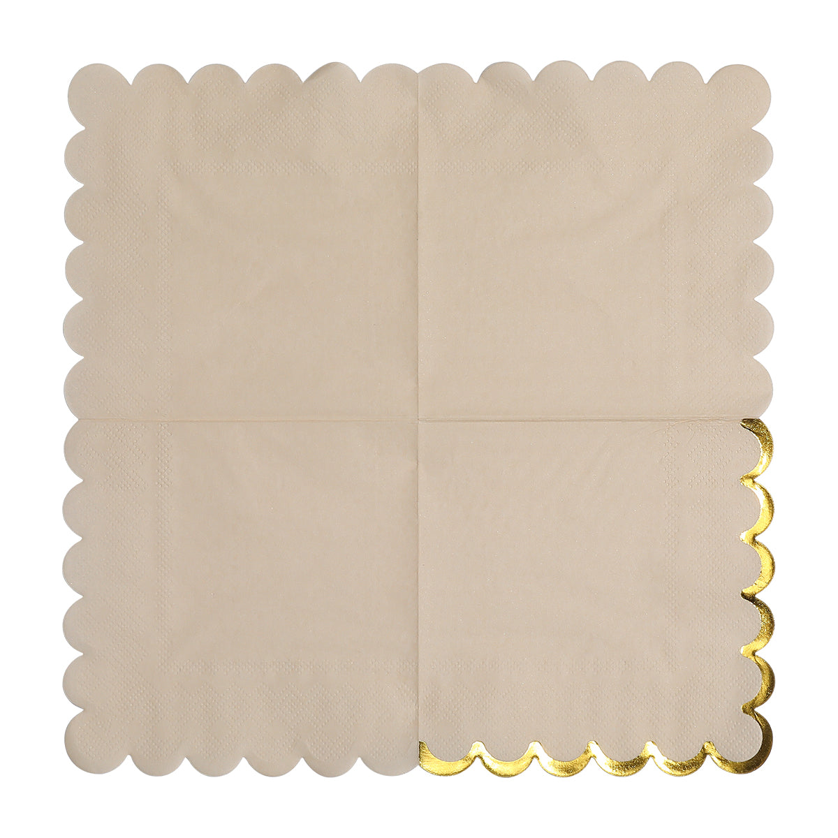20-100pcs gold foil wavy-edged vintage color mix 4-color party napkins, disposable napkins for party and dinner table decoration