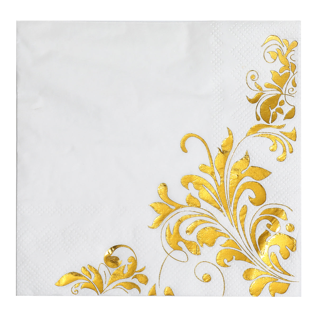 Multiple designs available, European vintage corner scroll gold foil, luxury gold vine print napkins, disposable decorative napkins for birthdays, parties, and weddings