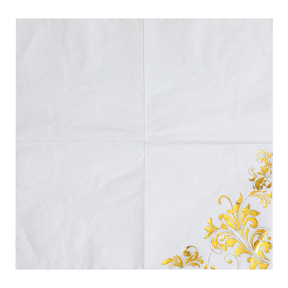 Multiple designs available, European vintage corner scroll gold foil, luxury gold vine print napkins, disposable decorative napkins for birthdays, parties, and weddings