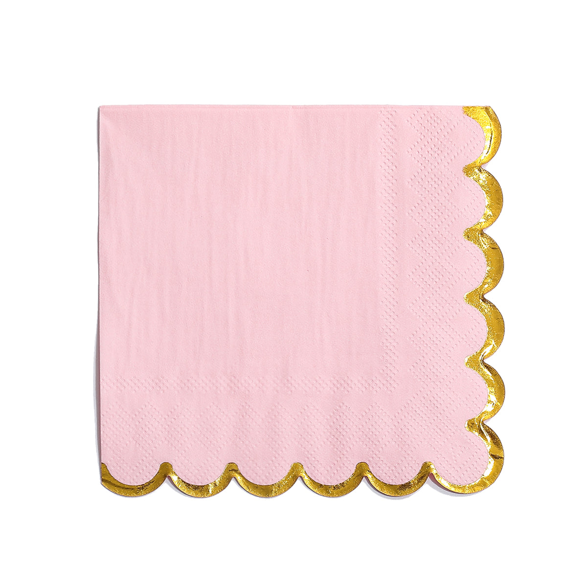 Pink Gradient Gold Foil Scalloped Edge Disposable Paper Napkins 20-100pcs per Order for Birthday Wedding Baby Shower Decorative Tableware