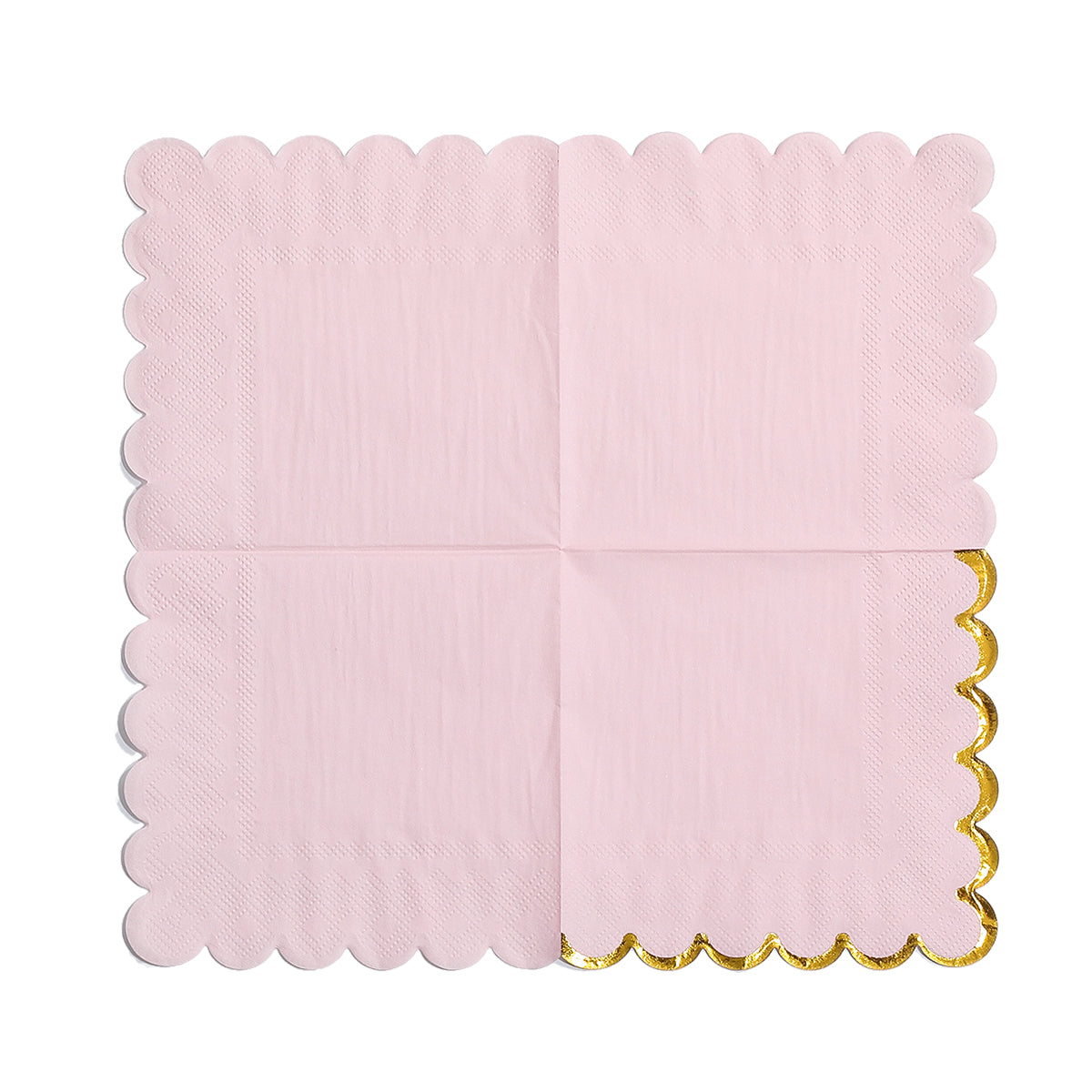Pink Gradient Gold Foil Scalloped Edge Disposable Paper Napkins 20-100pcs per Order for Birthday Wedding Baby Shower Decorative Tableware
